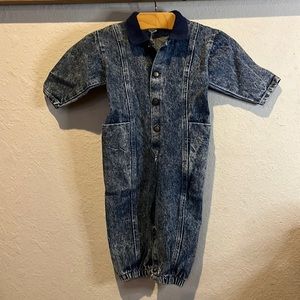 Vtg OshKosh Denim Romper size 12M Made in USA